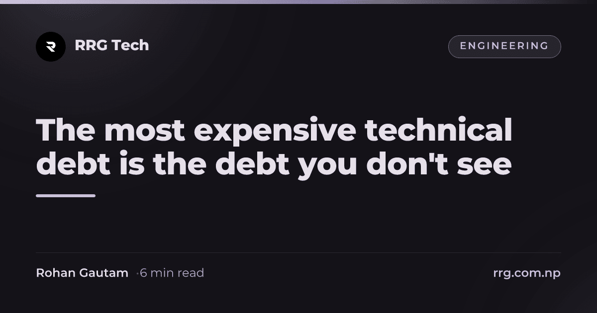 The most expensive technical debt is the debt you don't see